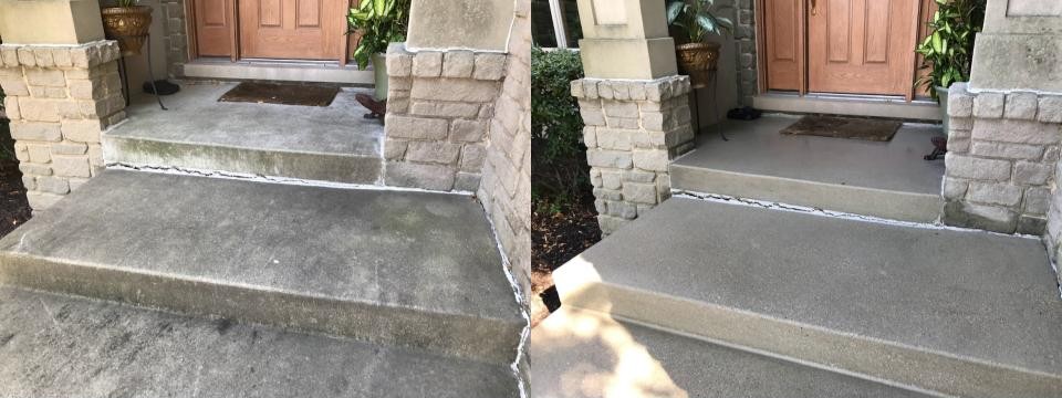 Entryway cleaning before and after